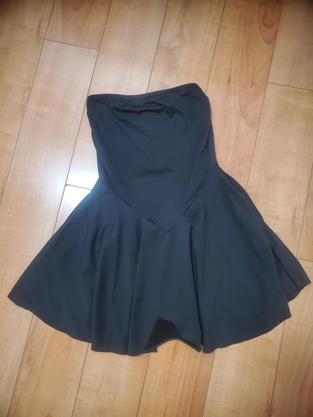 Strapless Black Flared Women's Dress